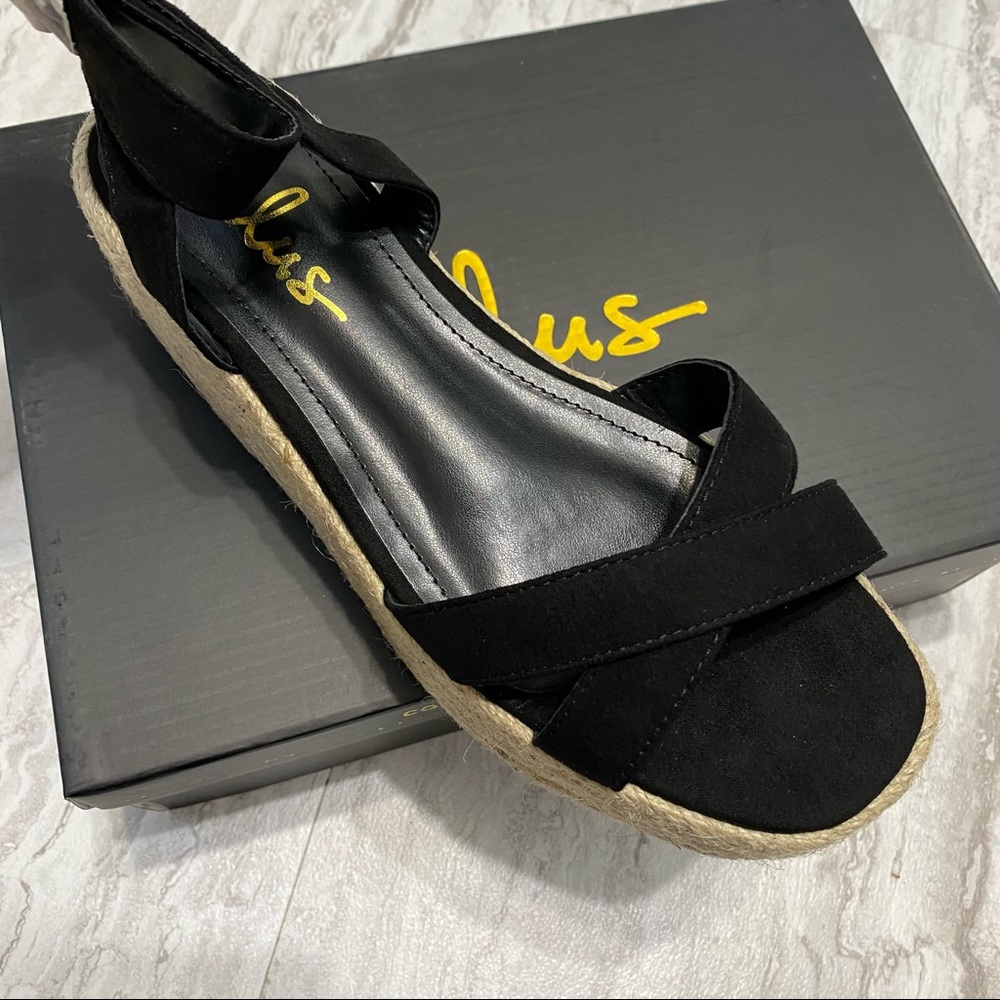 Lulus Cobi Black Wedge Summer Sandals